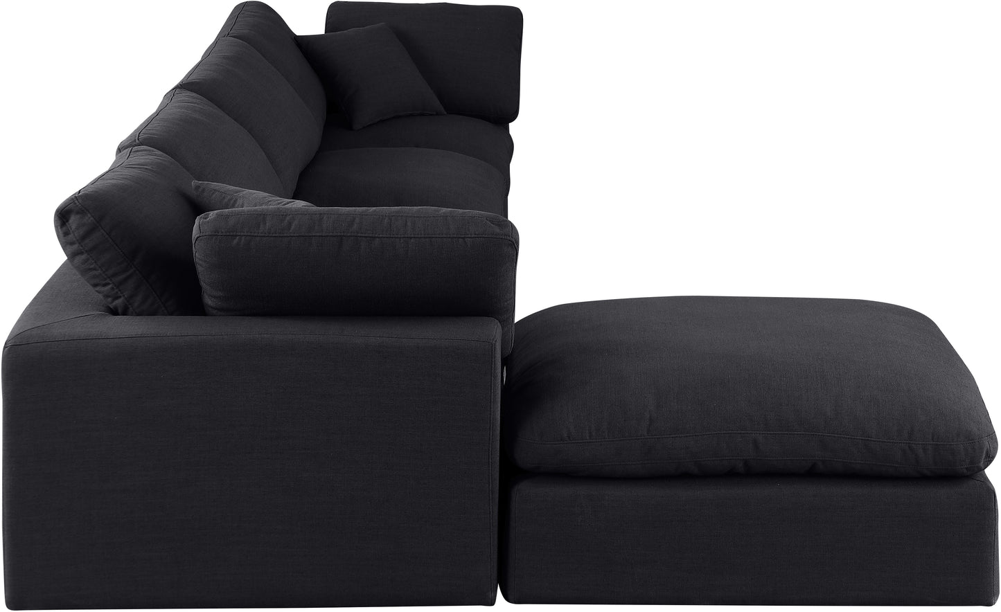 dolce black linen textured fabric modular sectional sec5a