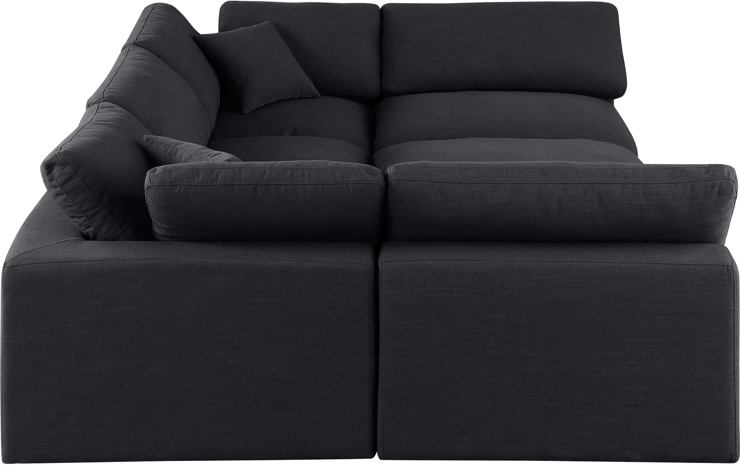 dolce black linen textured fabric modular sectional sec6c