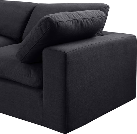 Dolce Black Linen Textured Fabric Modular Sectional Sec7A