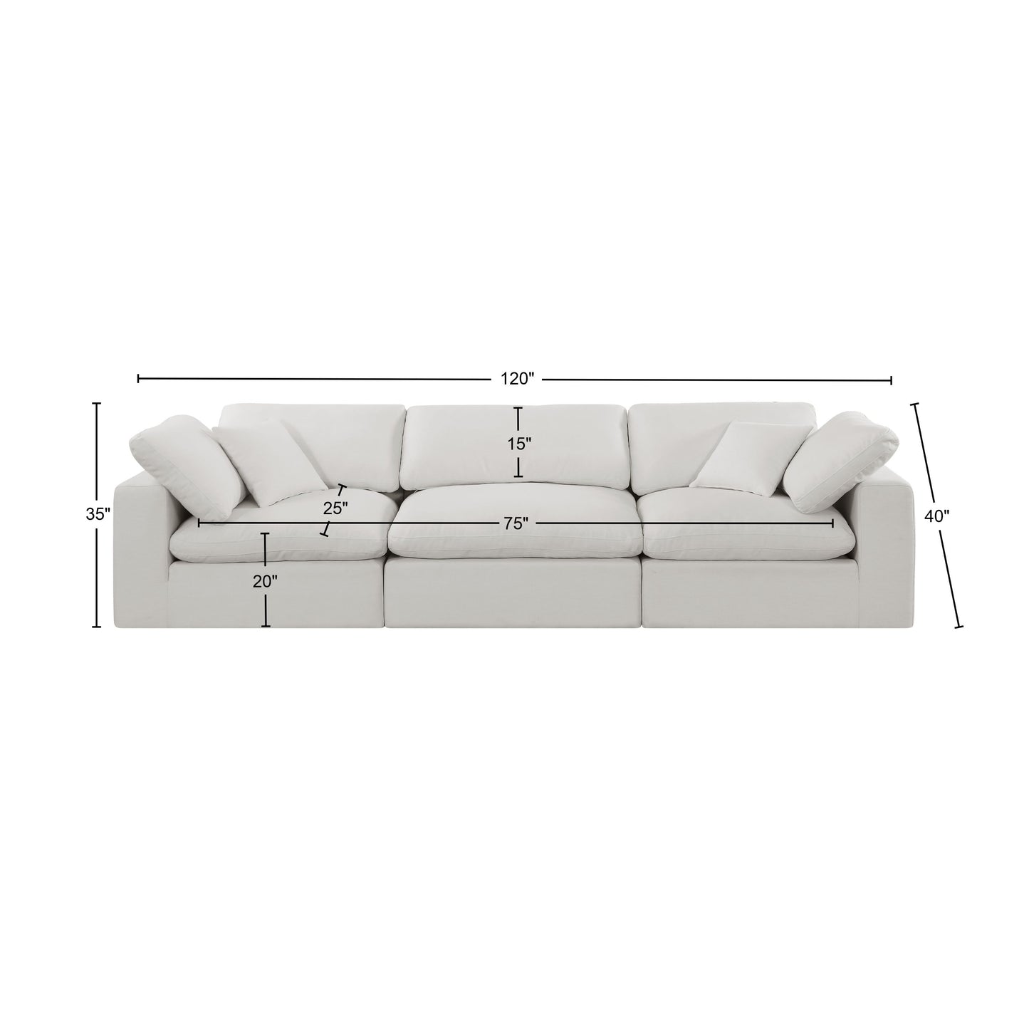 dolce cream linen textured fabric modular sofa s119