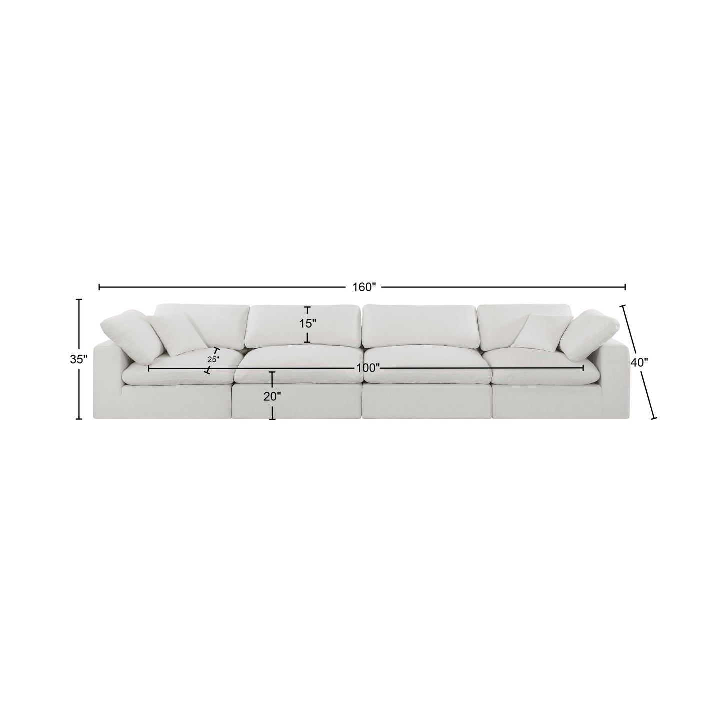 dolce cream linen textured fabric modular sofa s158