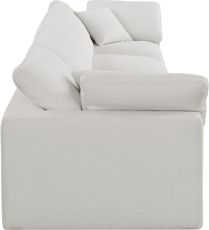 Dolce Cream Linen Textured Fabric Modular Sofa S158