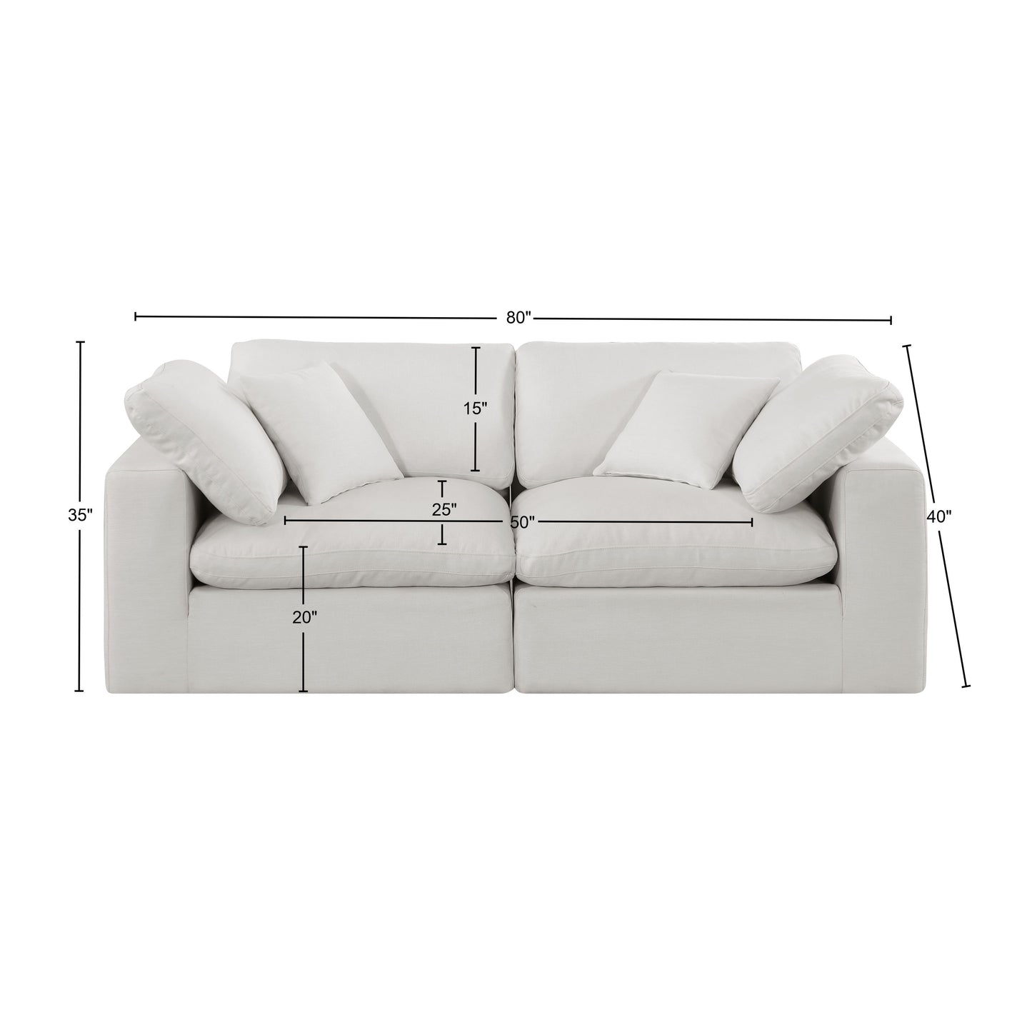 dolce cream linen textured fabric modular sofa s80