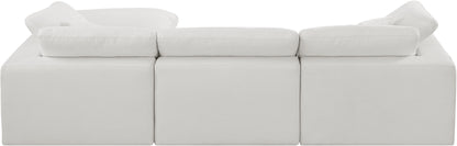 Dolce Cream Linen Textured Fabric Modular Sectional Sec4A