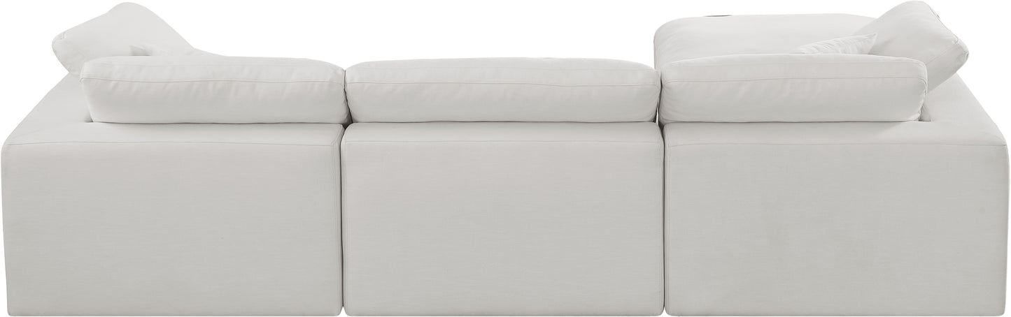 dolce cream linen textured fabric modular sectional sec4a