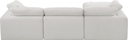 Dolce Cream Linen Textured Fabric Modular Sectional Sec4A