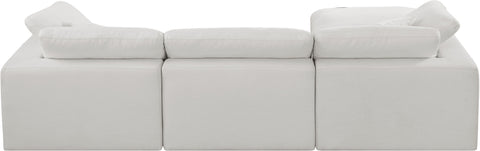 Dolce Cream Linen Textured Fabric Modular Sectional Sec4A