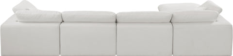 Dolce Cream Linen Textured Fabric Modular Sectional Sec5A