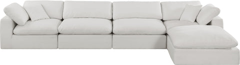 Dolce Cream Linen Textured Fabric Modular Sectional Sec5A