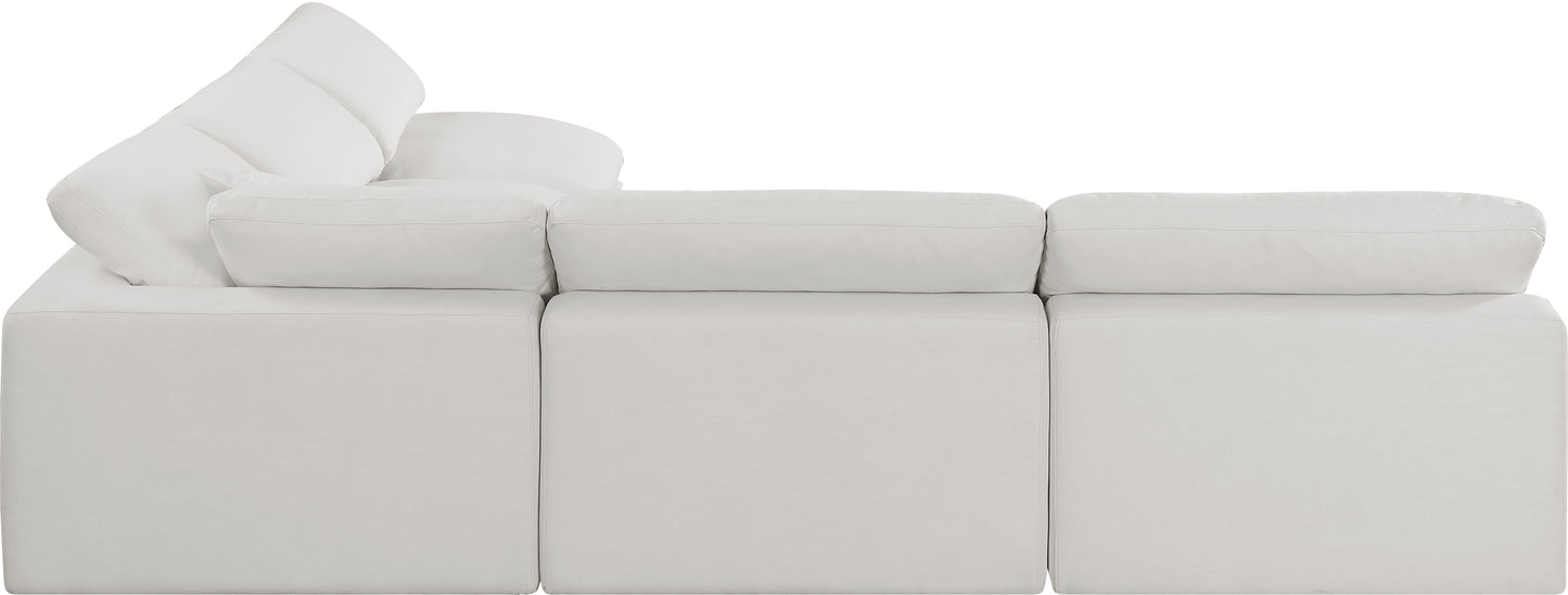 dolce cream linen textured fabric modular sectional sec5b