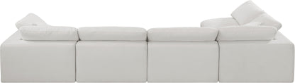 Dolce Cream Linen Textured Fabric Modular Sectional Sec5D