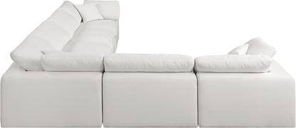 Dolce Cream Linen Textured Fabric Modular Sectional Sec6A