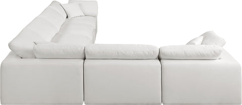 Dolce Cream Linen Textured Fabric Modular Sectional Sec6A