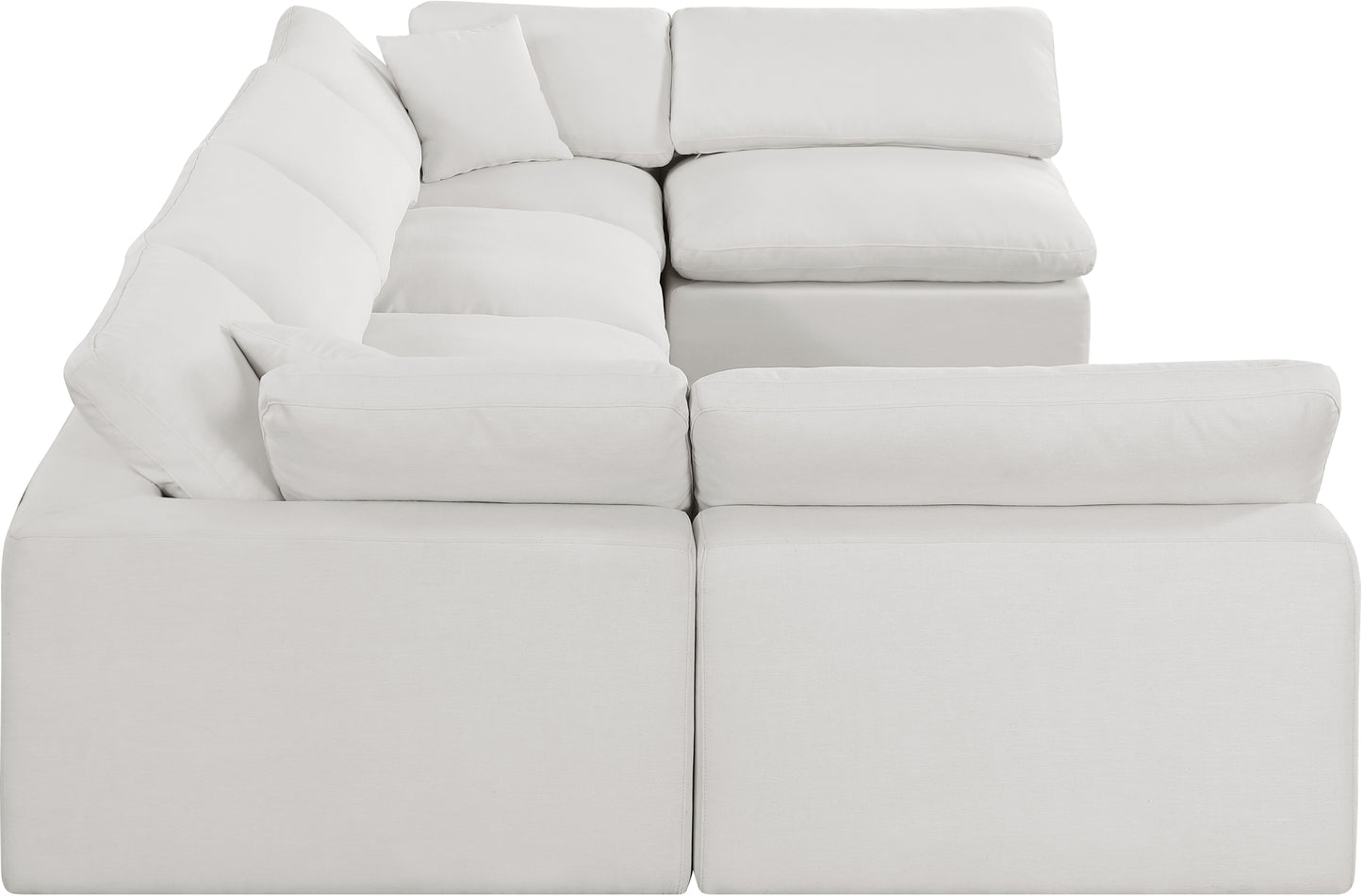 dolce cream linen textured fabric modular sectional sec6d