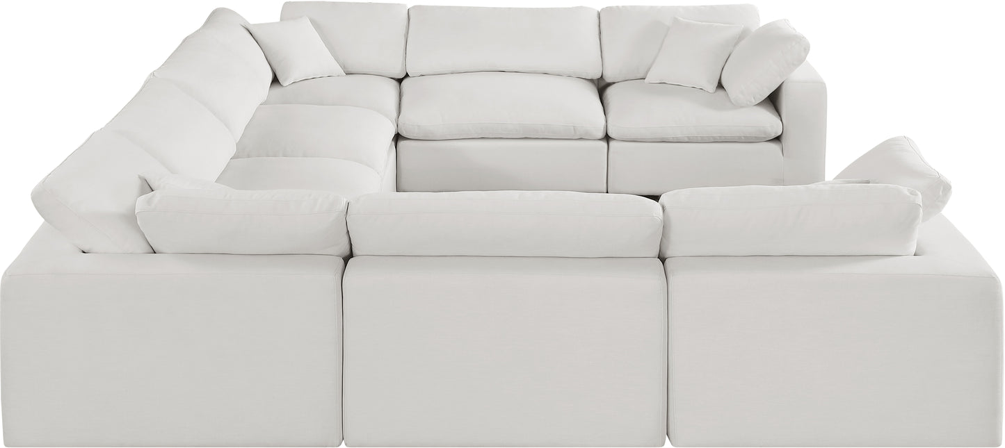 dolce cream linen textured fabric modular sectional sec8a