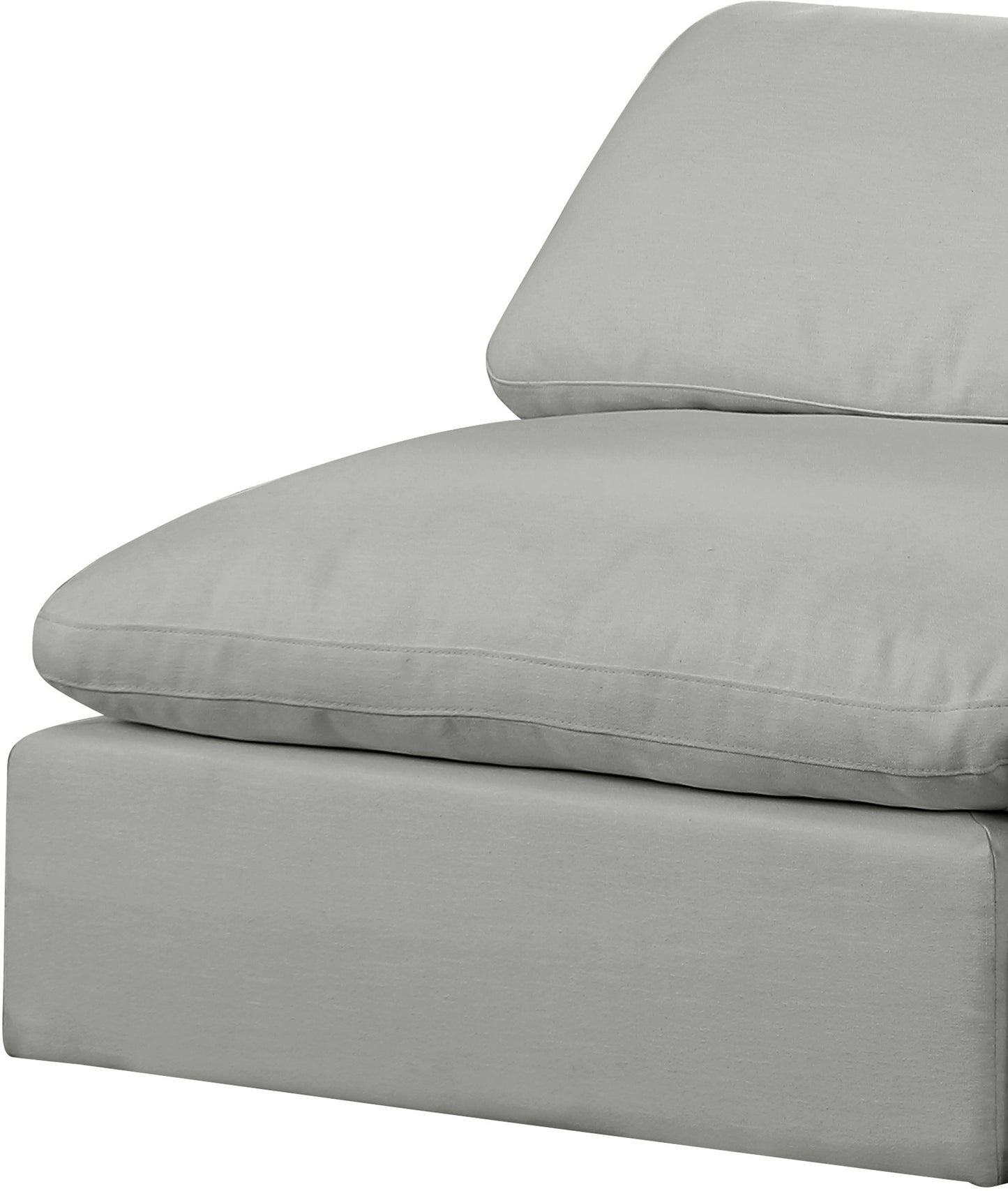 dolce grey linen textured fabric modular armless chair armless