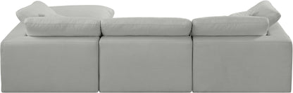 Dolce Grey Linen Textured Fabric Modular Sectional Sec4A