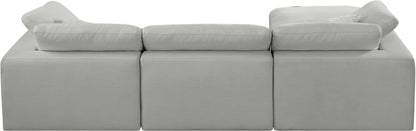 Dolce Grey Linen Textured Fabric Modular Sectional Sec4A