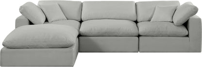 Dolce Grey Linen Textured Fabric Modular Sectional Sec4A