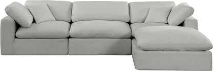 Dolce Grey Linen Textured Fabric Modular Sectional Sec4A