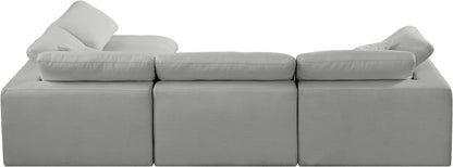 Dolce Grey Linen Textured Fabric Modular Sectional Sec4B