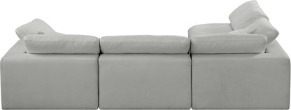 Dolce Grey Linen Textured Fabric Modular Sectional Sec4B