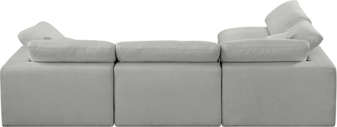 Dolce Grey Linen Textured Fabric Modular Sectional Sec4B