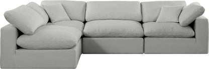 Dolce Grey Linen Textured Fabric Modular Sectional Sec4B