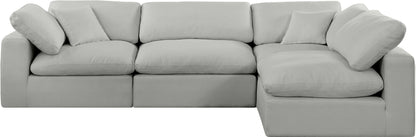 Dolce Grey Linen Textured Fabric Modular Sectional Sec4B