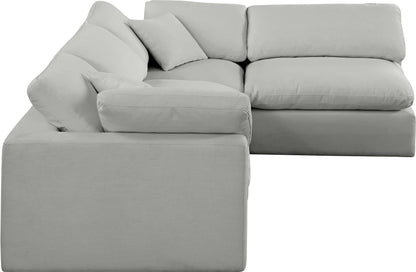 Dolce Grey Linen Textured Fabric Modular Sectional Sec4B