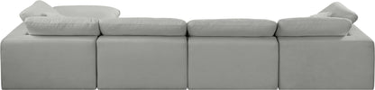 Dolce Grey Linen Textured Fabric Modular Sectional Sec5A