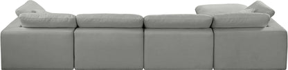 Dolce Grey Linen Textured Fabric Modular Sectional Sec5A