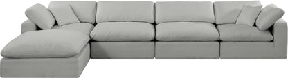 Dolce Grey Linen Textured Fabric Modular Sectional Sec5A