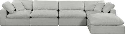 Dolce Grey Linen Textured Fabric Modular Sectional Sec5A