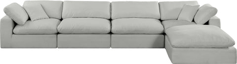 Dolce Grey Linen Textured Fabric Modular Sectional Sec5A