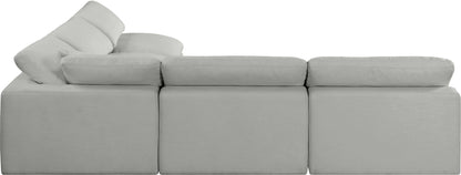 Dolce Grey Linen Textured Fabric Modular Sectional Sec5B