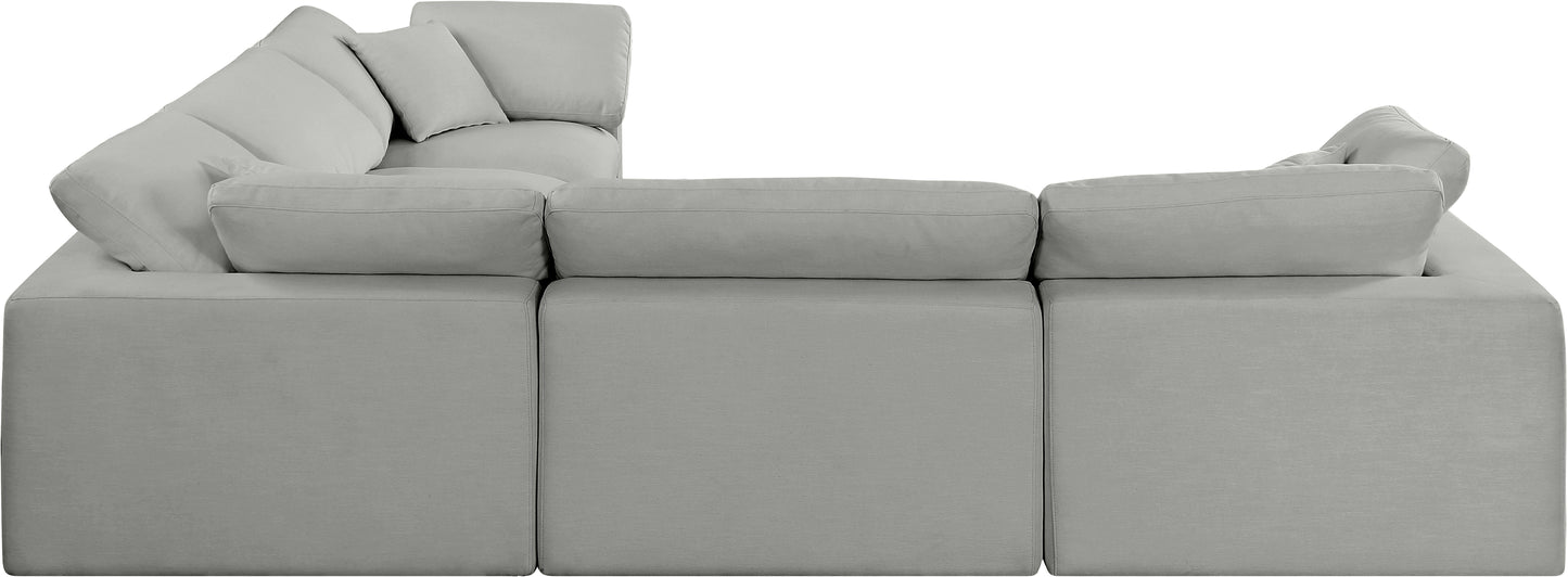 dolce grey linen textured fabric modular sectional sec5c