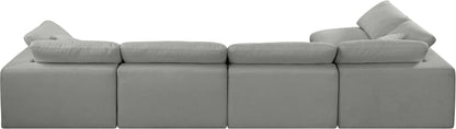 Dolce Grey Linen Textured Fabric Modular Sectional Sec5D