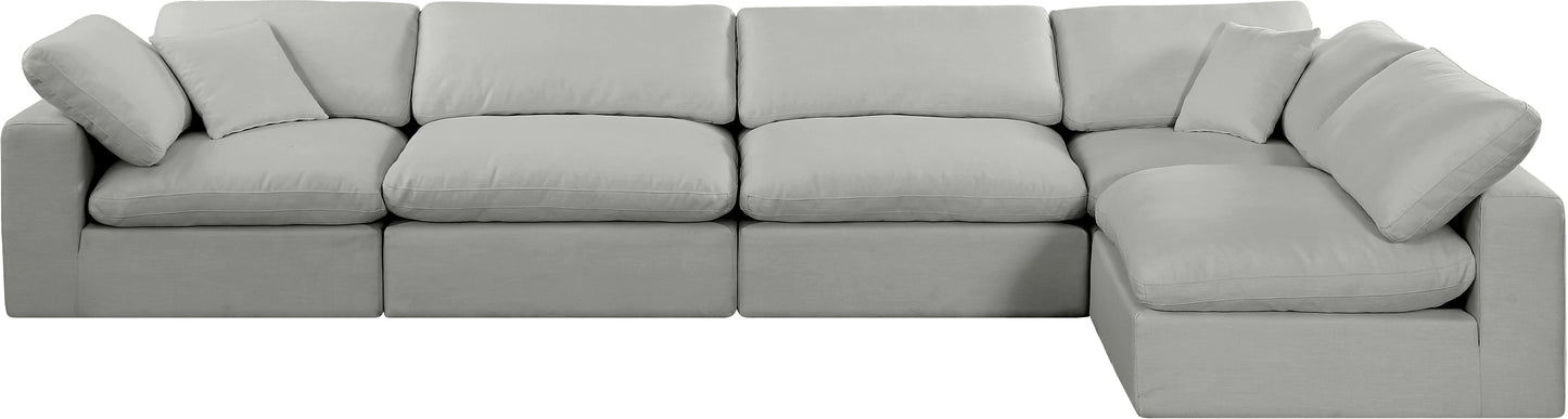 dolce grey linen textured fabric modular sectional sec5d