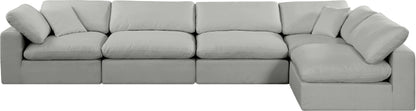 Dolce Grey Linen Textured Fabric Modular Sectional Sec5D