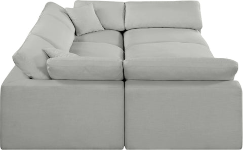 Dolce Grey Linen Textured Fabric Modular Sectional Sec6C