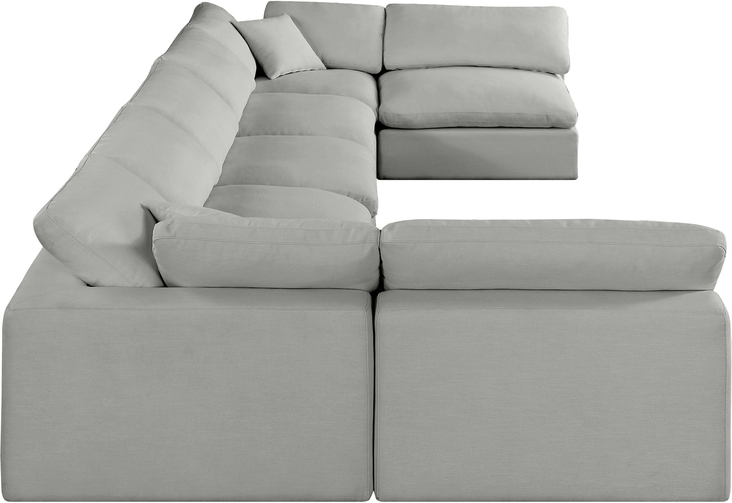 dolce grey linen textured fabric modular sectional sec7b