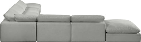 Dolce Grey Linen Textured Fabric Modular Sectional Sec7C