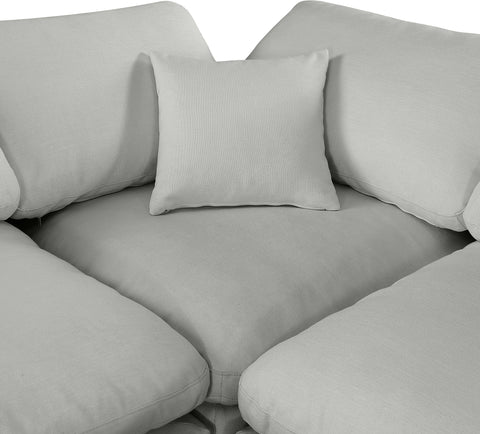 Dolce Grey Linen Textured Fabric Modular Sectional Sec7C