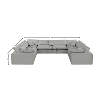 Dolce Grey Linen Textured Fabric Modular Sectional Sec8A