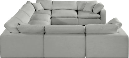 Dolce Grey Linen Textured Fabric Modular Sectional Sec8A