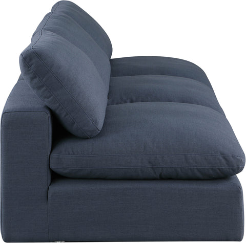 Dolce Navy Linen Textured Fabric Modular Sofa S117
