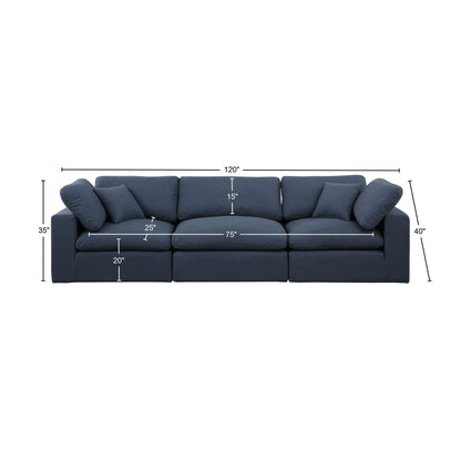 Dolce Navy Linen Textured Fabric Modular Sofa S119