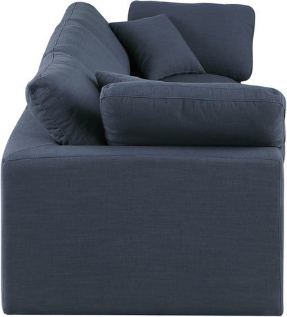 Dolce Navy Linen Textured Fabric Modular Sofa S119