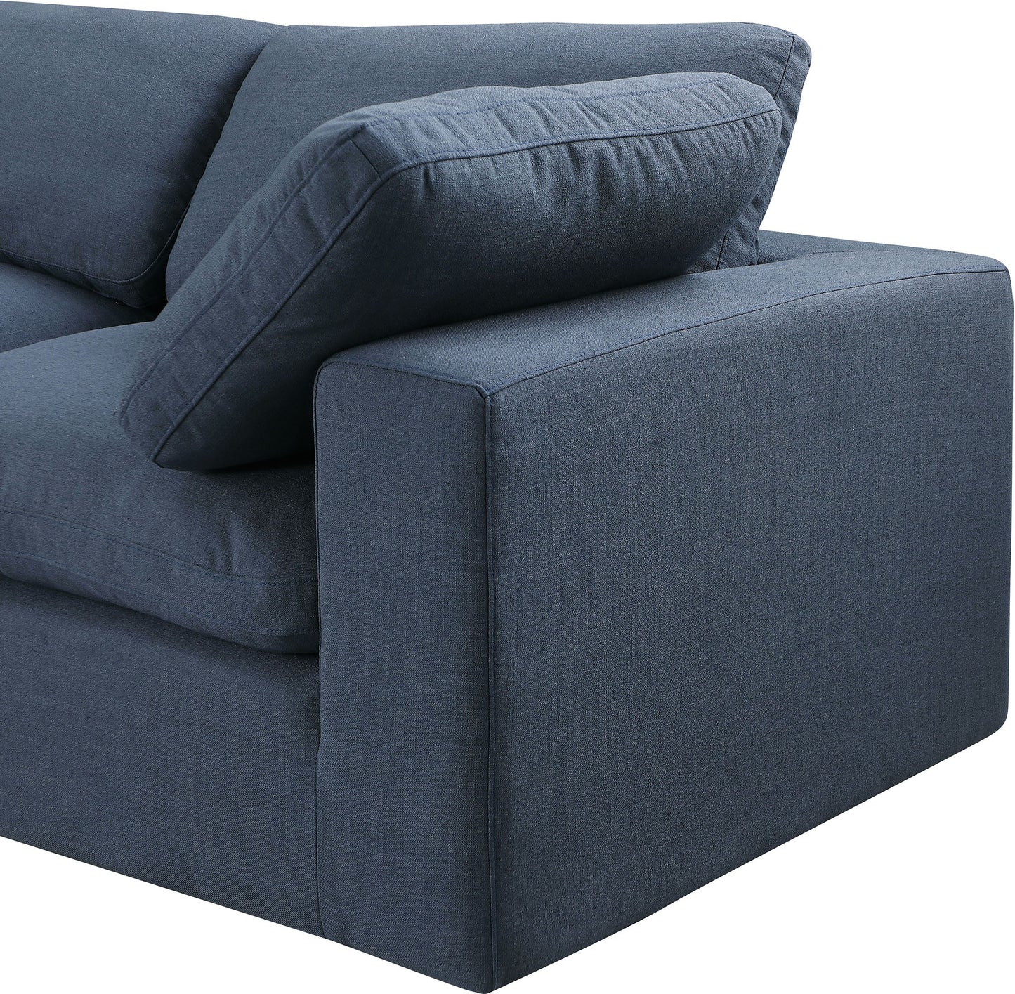 dolce navy linen textured fabric modular sofa s119